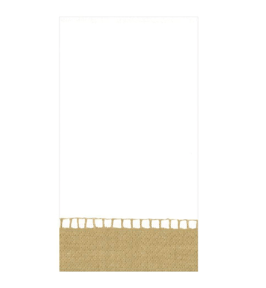 Caspari Gold Linen Border Guest Napkin