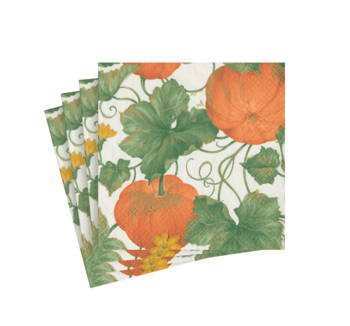 Caspari Fall Heirloom Pumpkins Cocktail Napkins