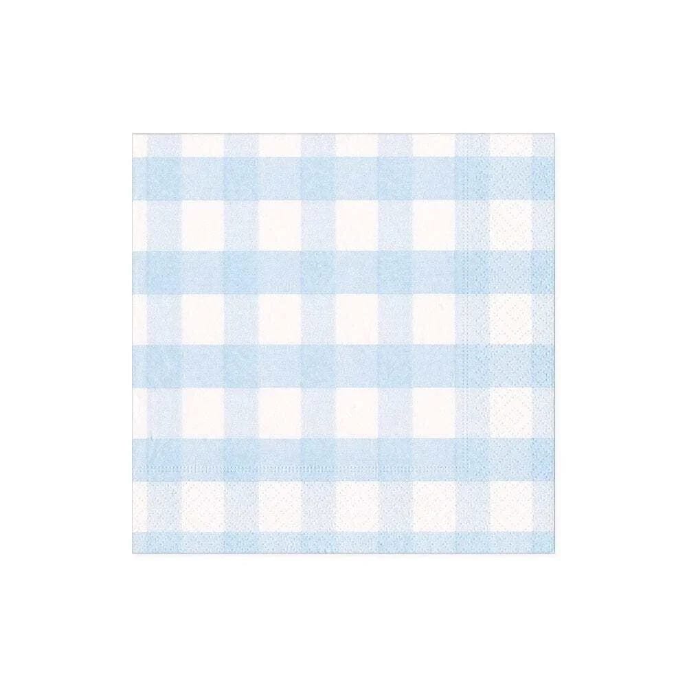 Caspari Light Blue Gingham Napkin