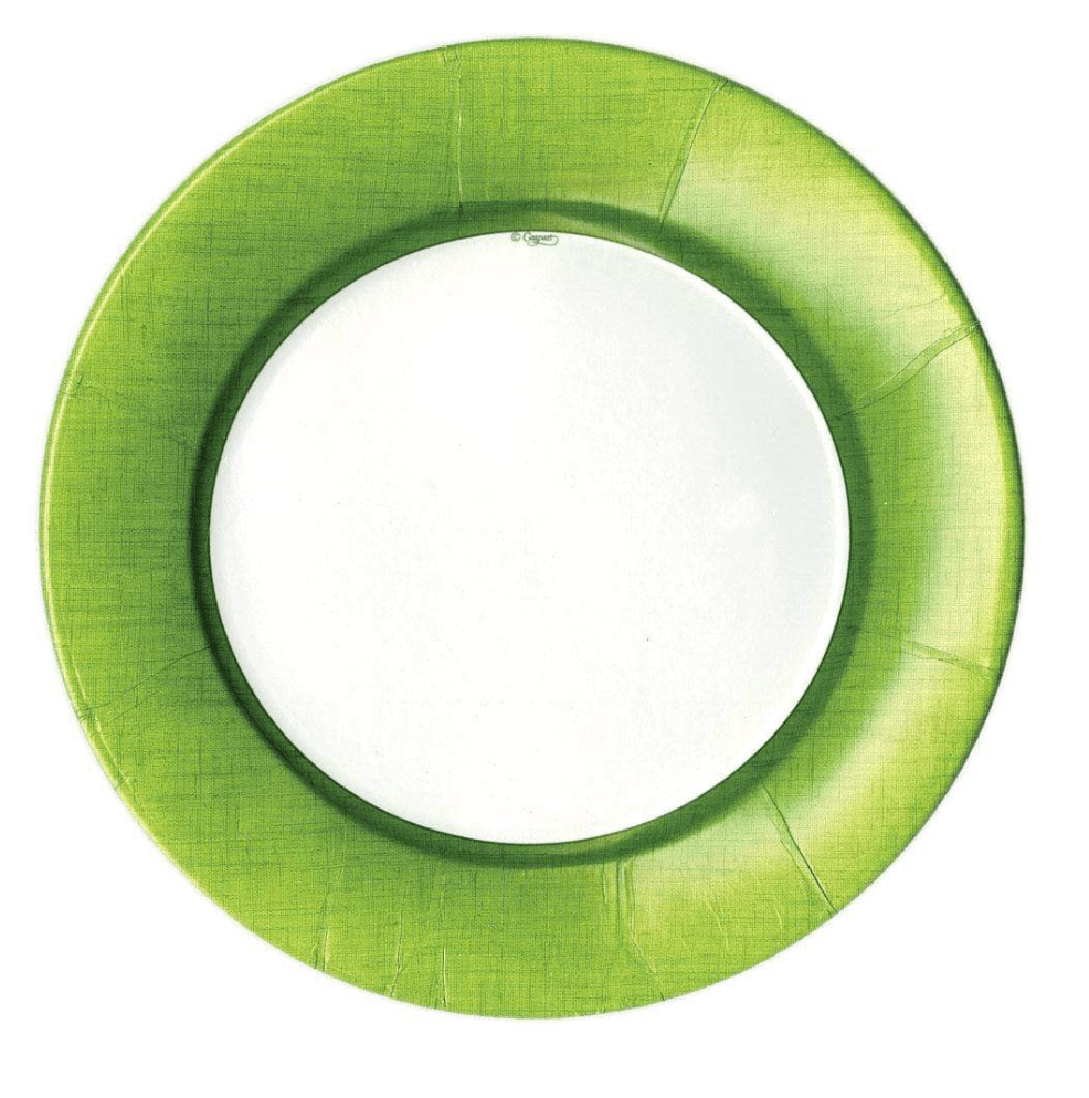 Caspari Party Linen Moss Green Dinner Plates