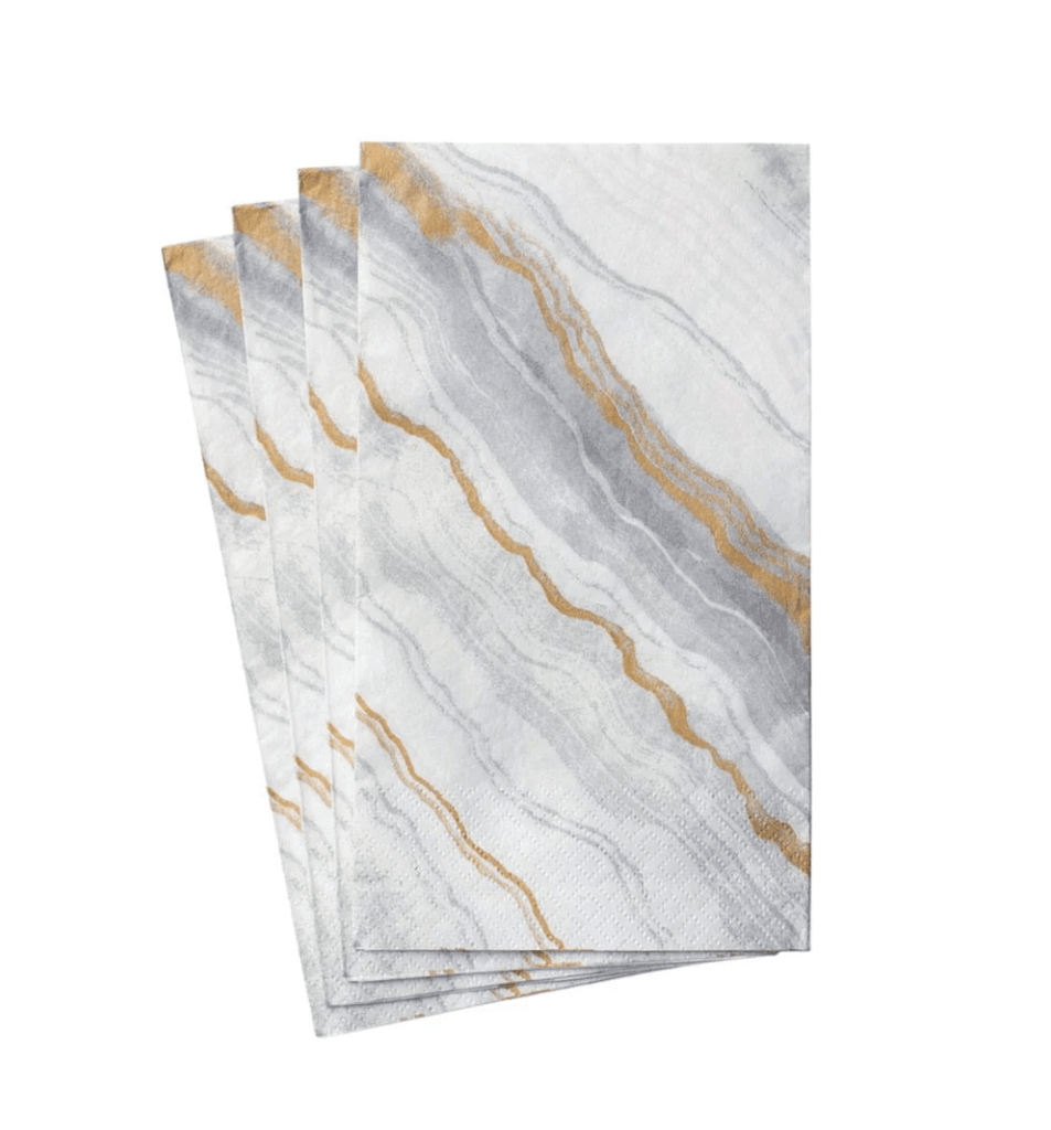 Caspari Party Marble Grey Guest Napkins