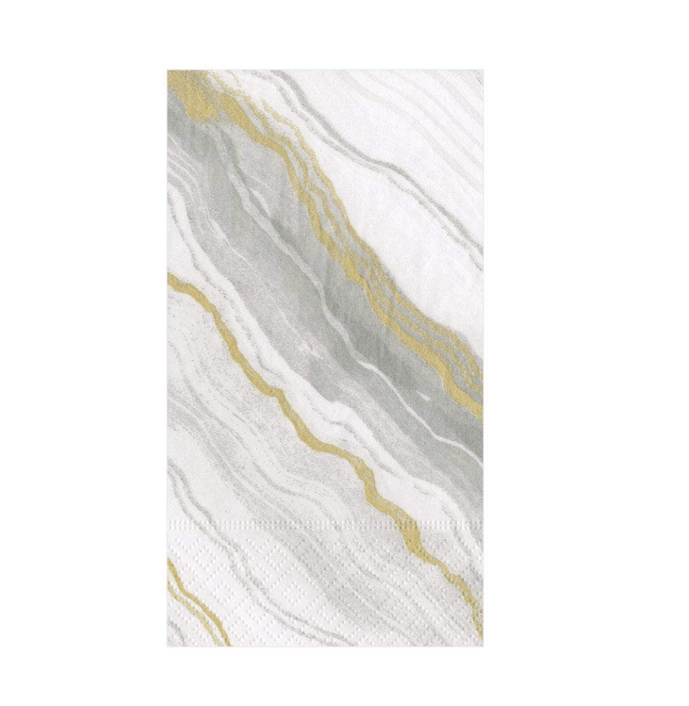 Caspari Party Marble Grey Guest Napkins