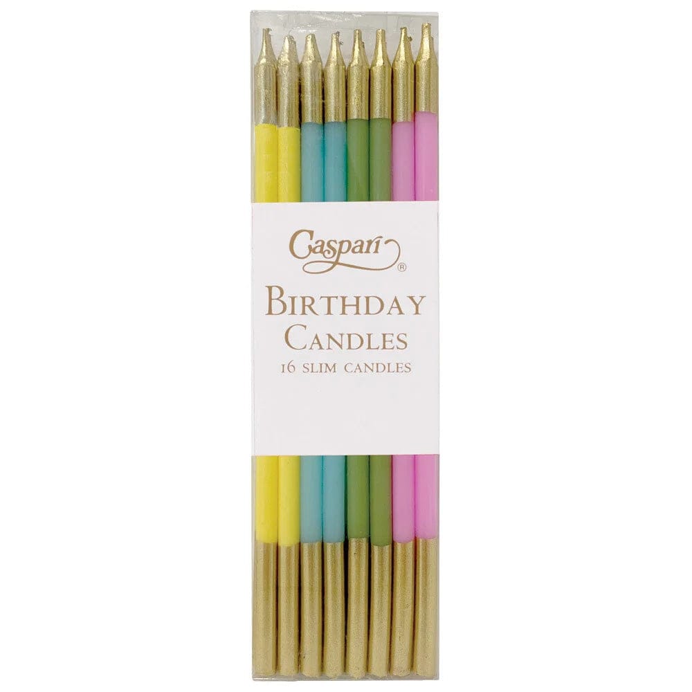 Caspari Party Pastels Birthday Slims Candles