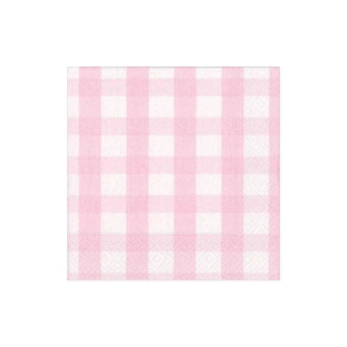 Caspari Party Pink Gingham Cocktail Napkin