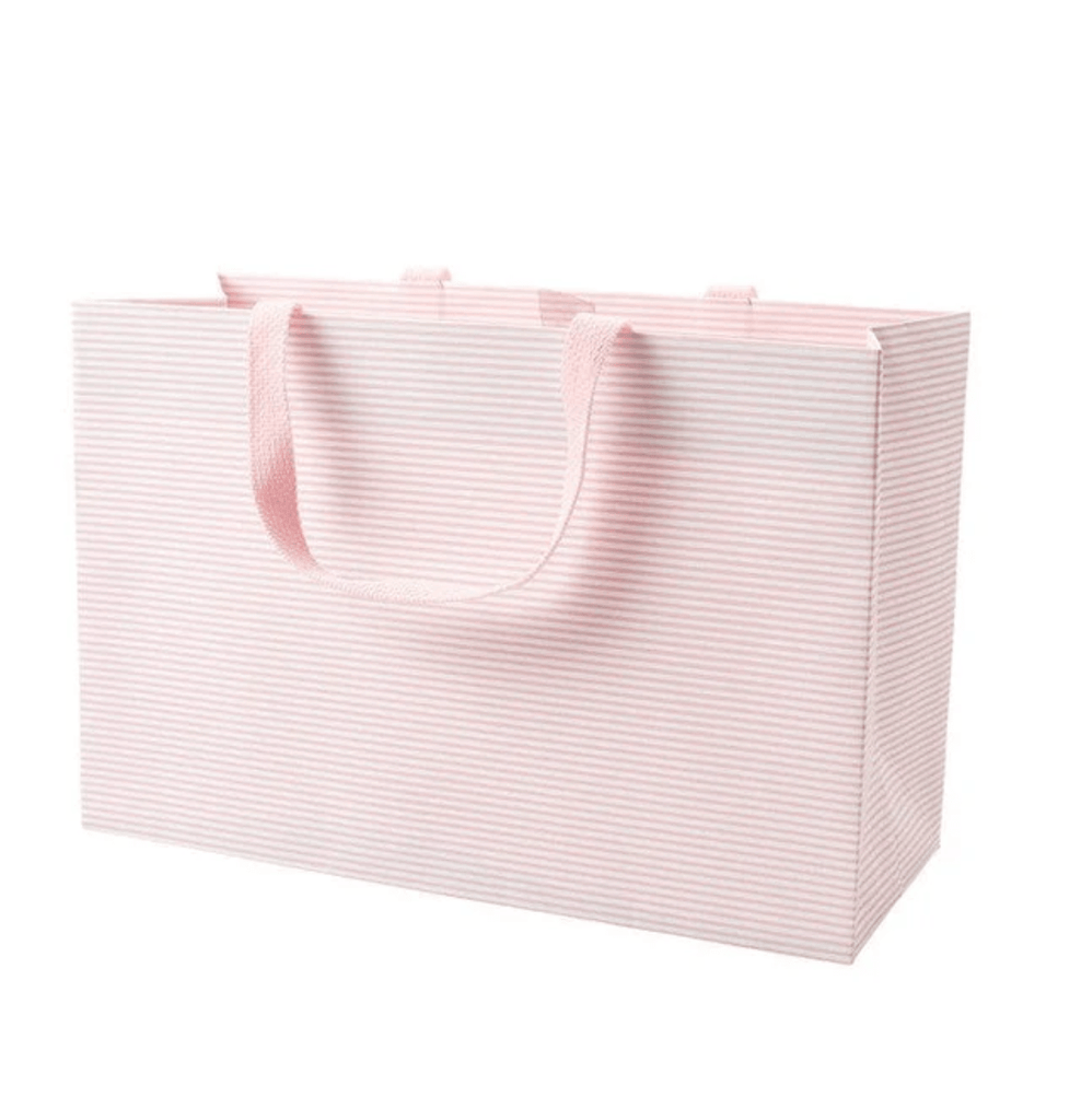 Caspari Pink Stripe Medium Gift Bag