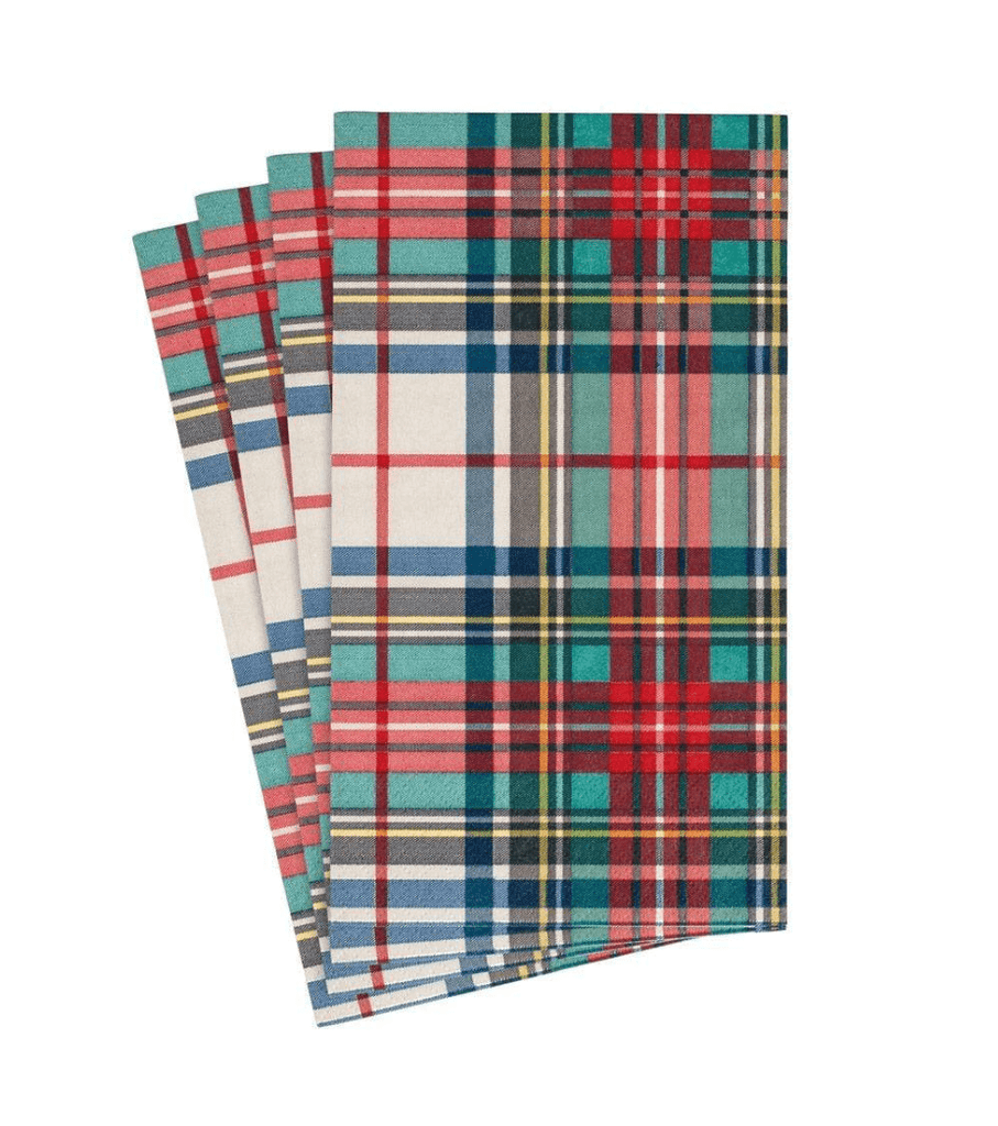 Caspari Christmas Stewart Tartan Guest Napkins