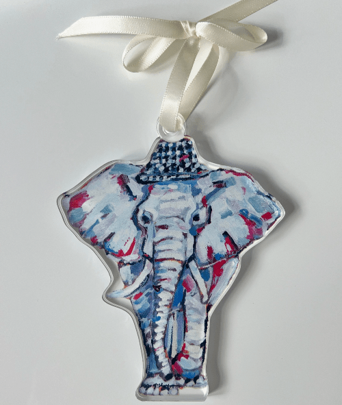 Chelsea McShane Art Christmas Ala Elephant Ornament