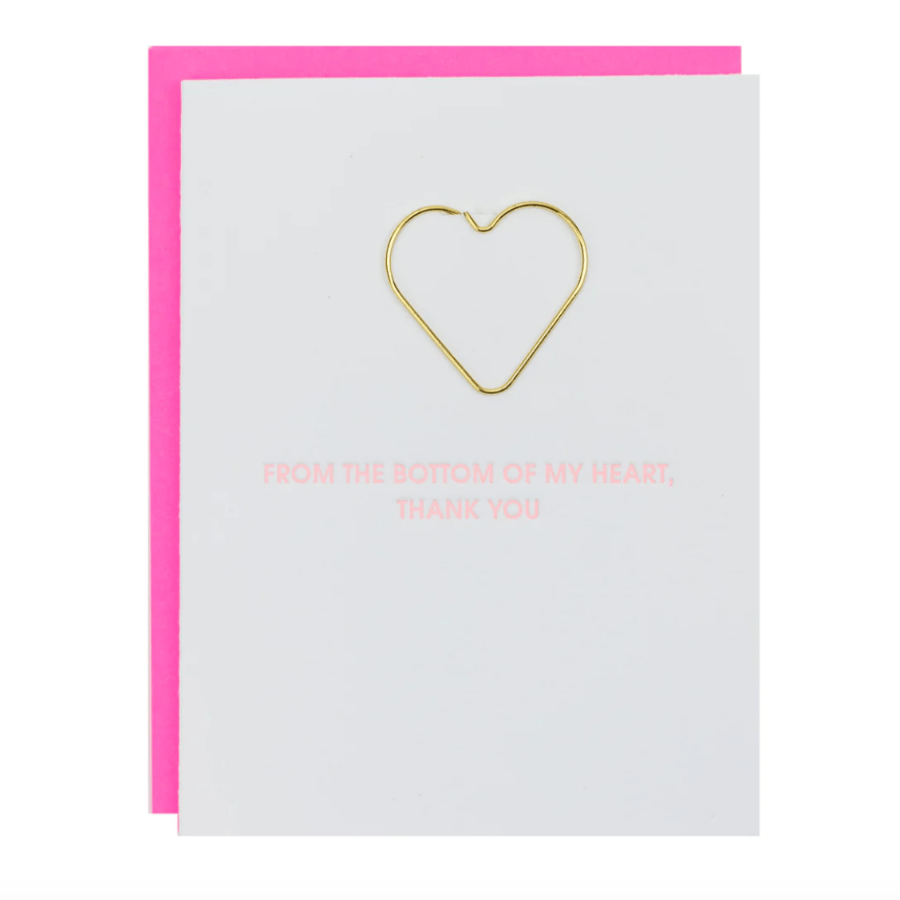 Chez Gagne Greeting Cards Bottom of My Heart - Heart PaperClip Card