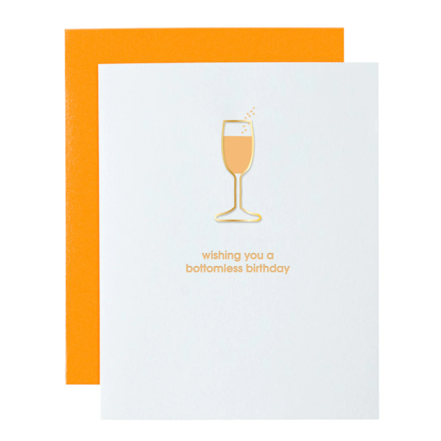 Chez Gagne Greeting Cards Bottomless Birthday - Flute PaperClip Card