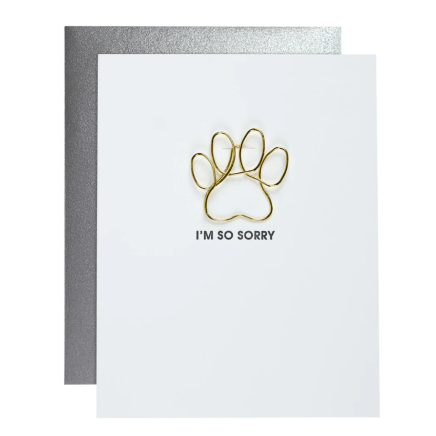 Chez Gagne Greeting Cards I'm So Sorry - Paw PaperClip Card