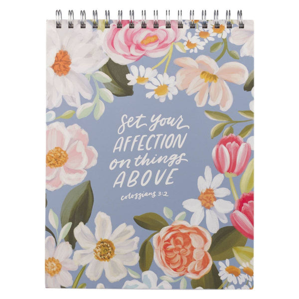 Christian Art Gifts Wirebound Notepad Set Your Affection Col. 3:2