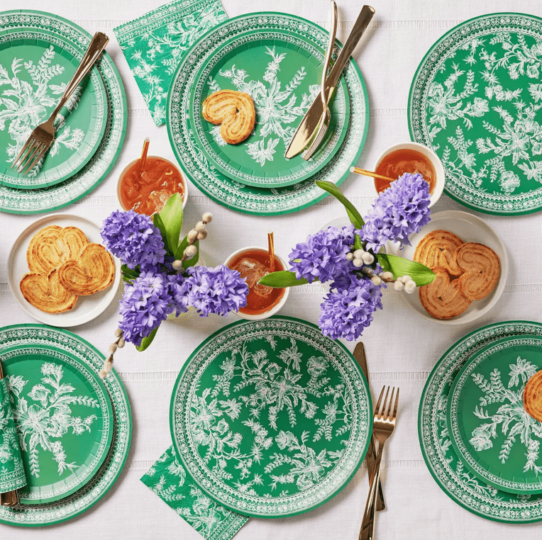 Coterie Party Supplies Party Emerald Toile Small Plates