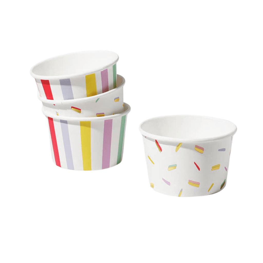 Coterie Party Supplies Party Stripe and Sprinkle Bowls (10 per Pack)