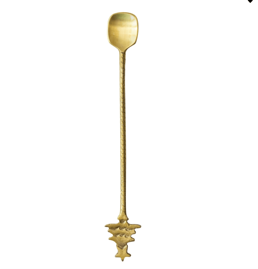 Creative Co-op Christmas Brass Tree Spoon