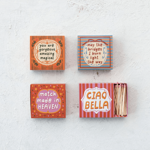 Creative Co-op Accessories Fun Matchbox with Sayings (Select Style)