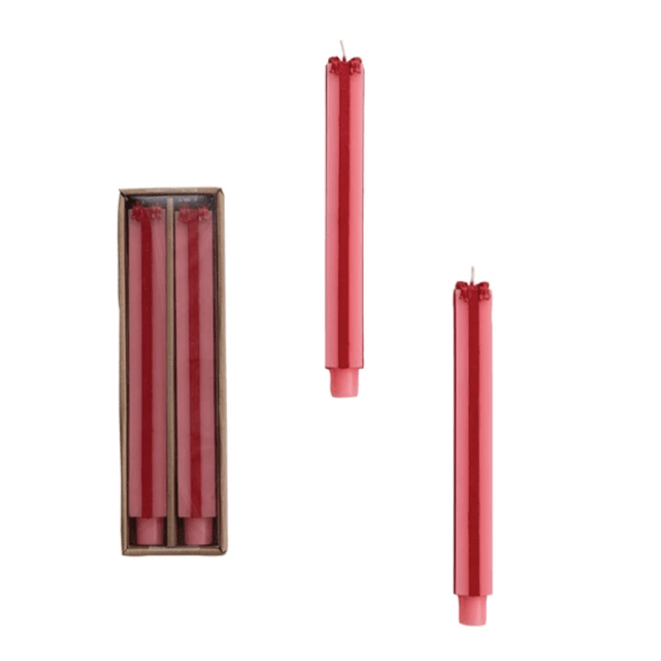 Creative Co-op Christmas Gift Box Taper Candle Set