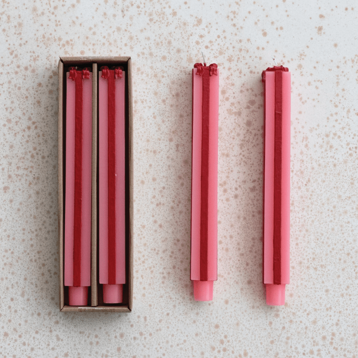 Creative Co-op Christmas Gift Box Taper Candle Set