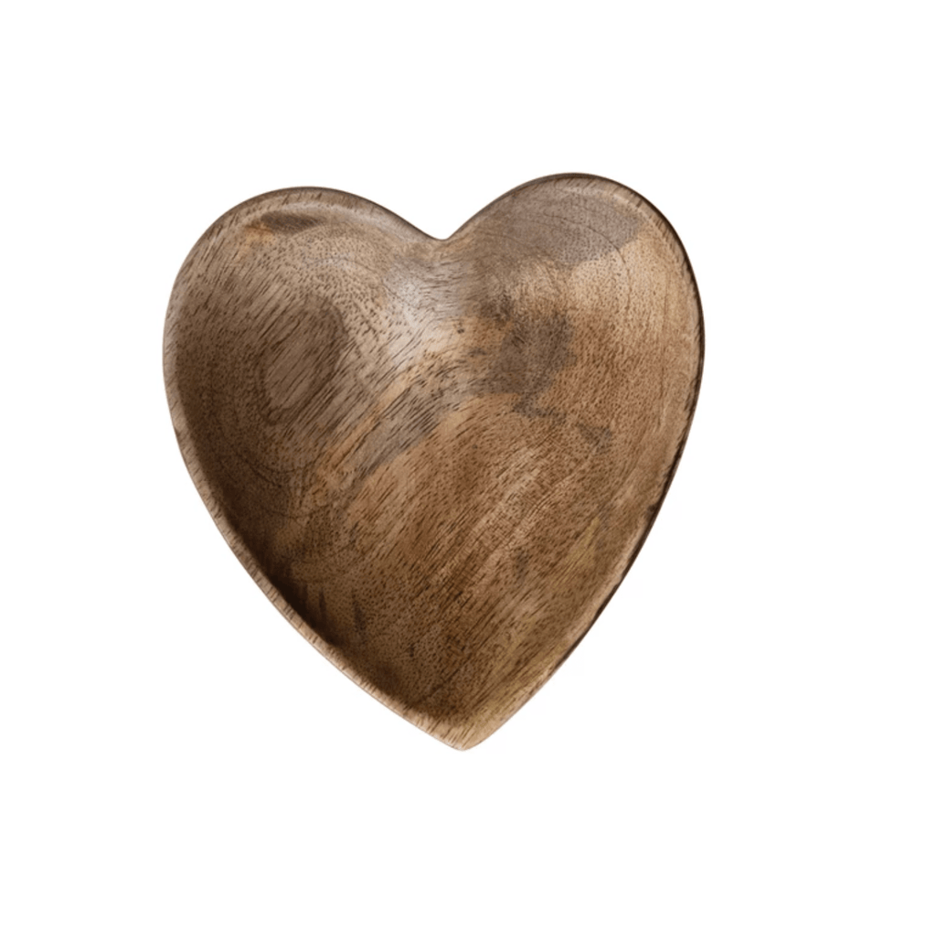 Creative Co-op Valentine Mango Wood Heart Dish