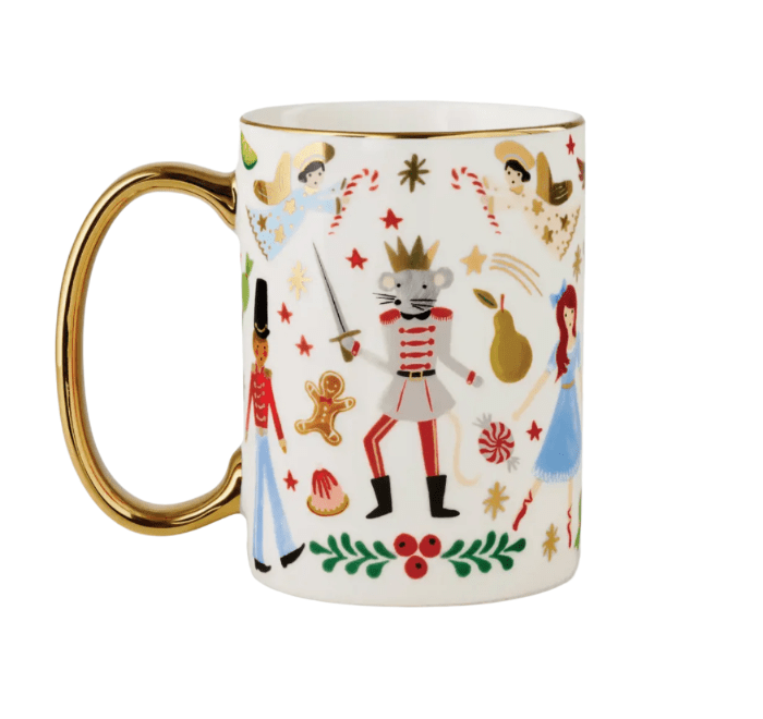 Creative Co-op Christmas Nutcracker Porcelain Mug