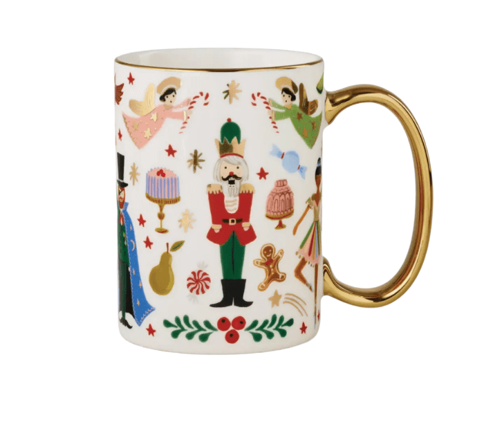 Creative Co-op Christmas Nutcracker Porcelain Mug