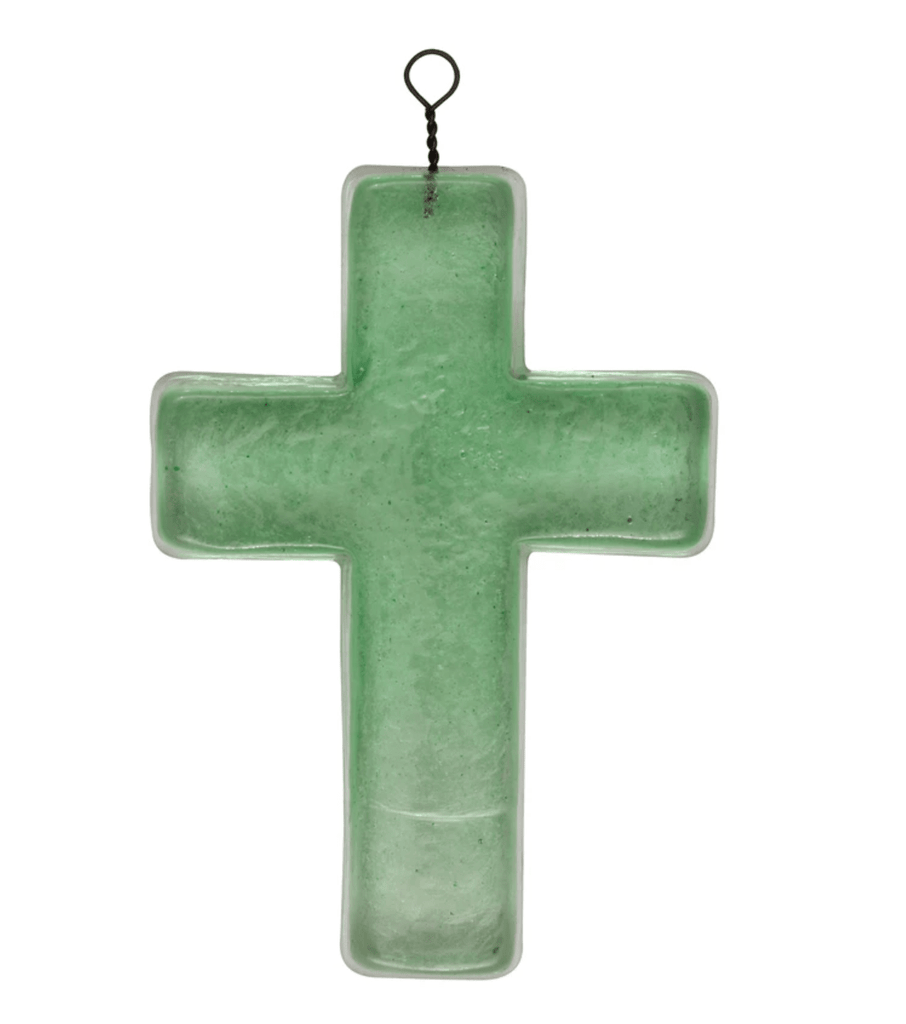 Creative Co-op Home Recycled Glass Cross