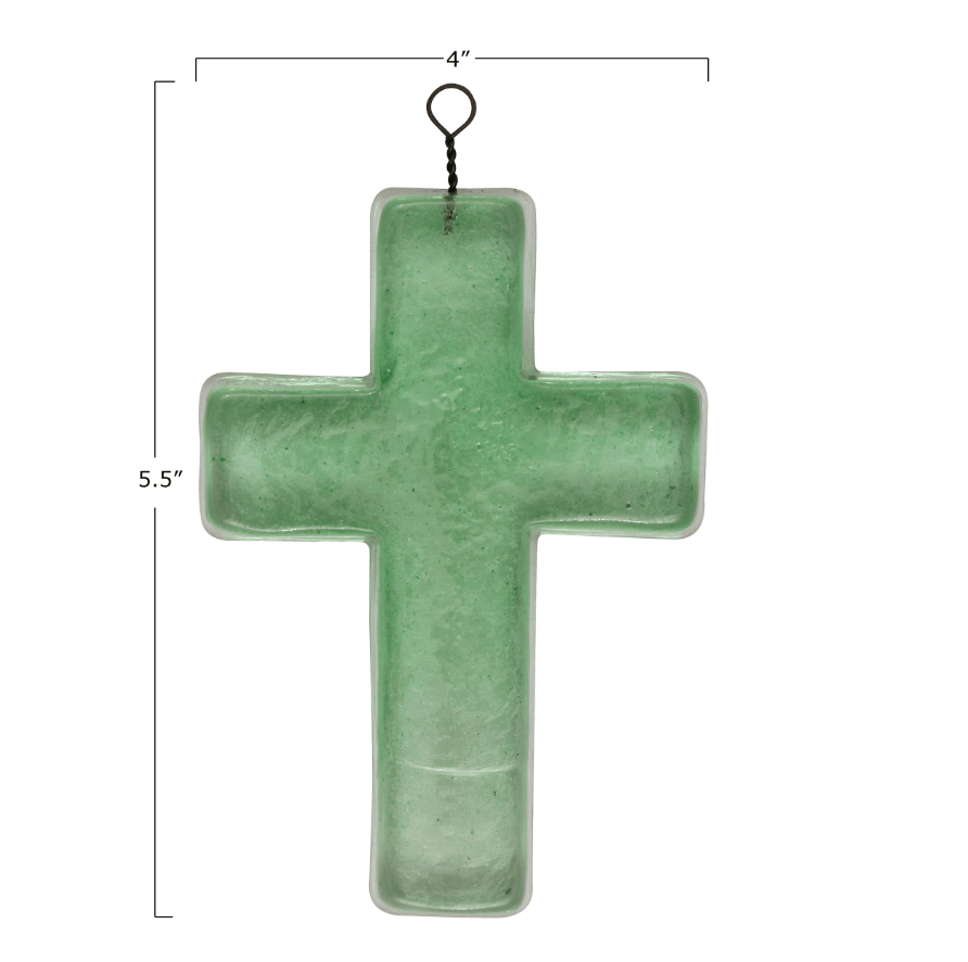 Creative Co-op Home Recycled Glass Cross