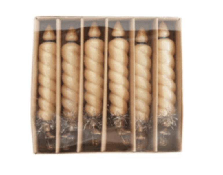 Creative Co-op Christmas S/6 Clip On Candles Twisted Taper Candle Clip-on Ornaments (Select Qty)