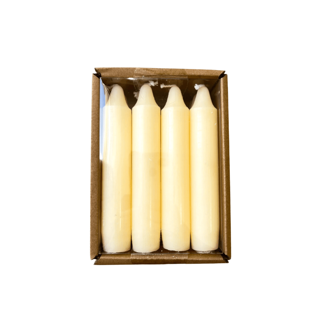 Creative Co-op Accessories Short Taper Candles - Unscented, Cream