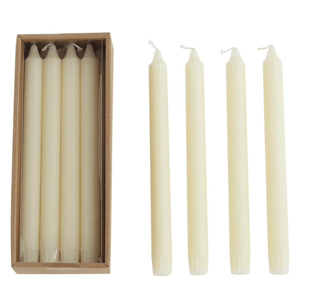 Creative Co-op Accessories Tall Taper Candles - Unscented, Cream