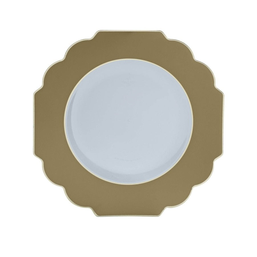 Scalloped Gold Border Clear Plates