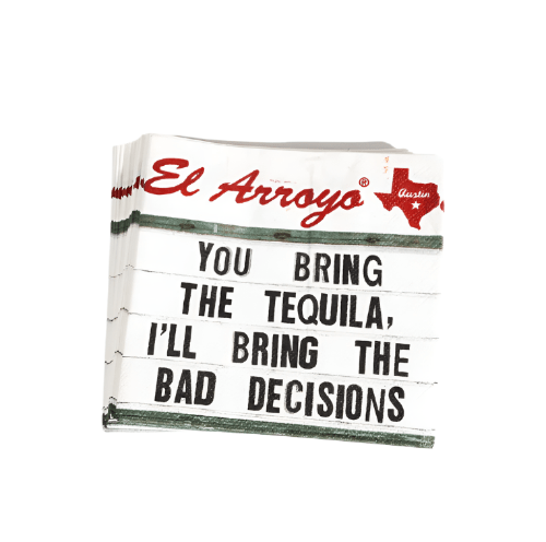 El Arroyo Party Bad Decisions Cocktail Napkins