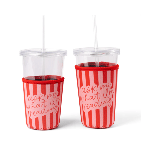 Elyse Breanne Design Ask Me What I'm Reading Drink Sleeve (Choose Size)