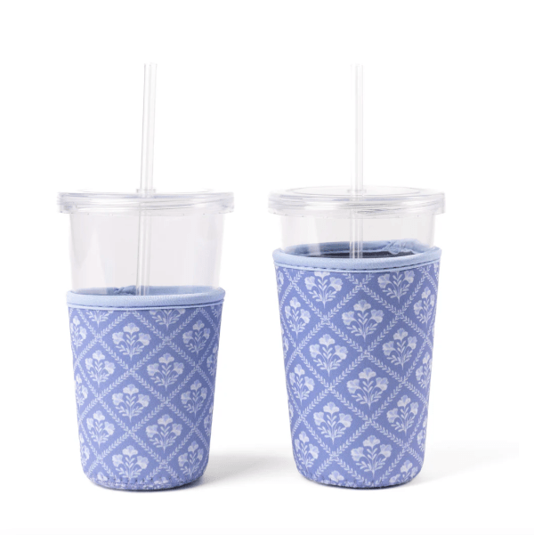 Elyse Breanne Design Blue Trellis Drink Sleeve (Choose Size)
