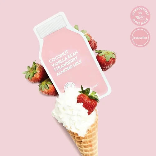 ESW Beauty With Peg Hole Strawberries and Cream Soothing Raw Juice Sheet Mask