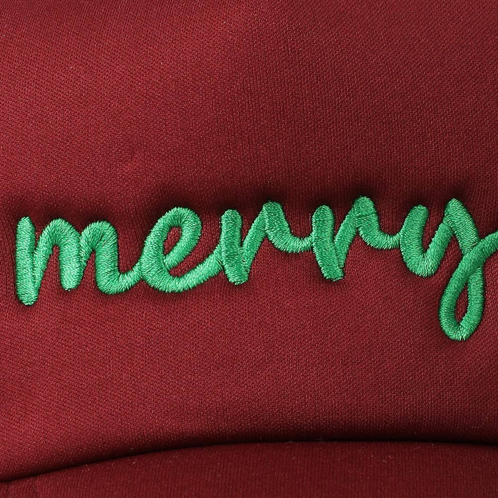 Fashion City Merry Embroidered Trucker Cap