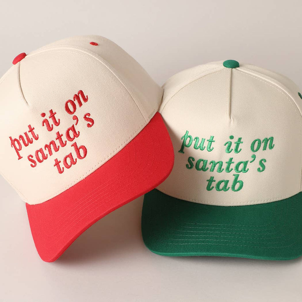 Fashion City Put It On Santa's Tab Text Embroidery Baseball Cap