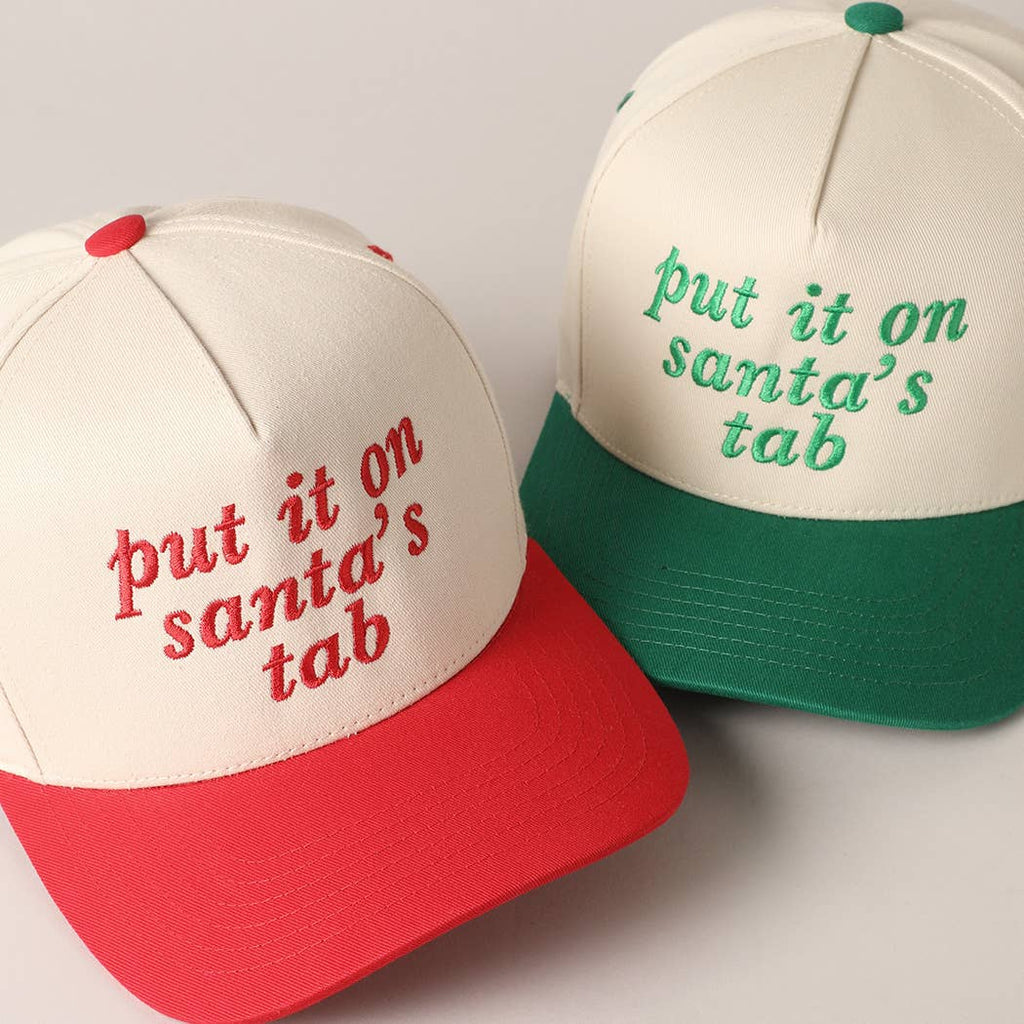 Fashion City Put It On Santa's Tab Text Embroidery Baseball Cap