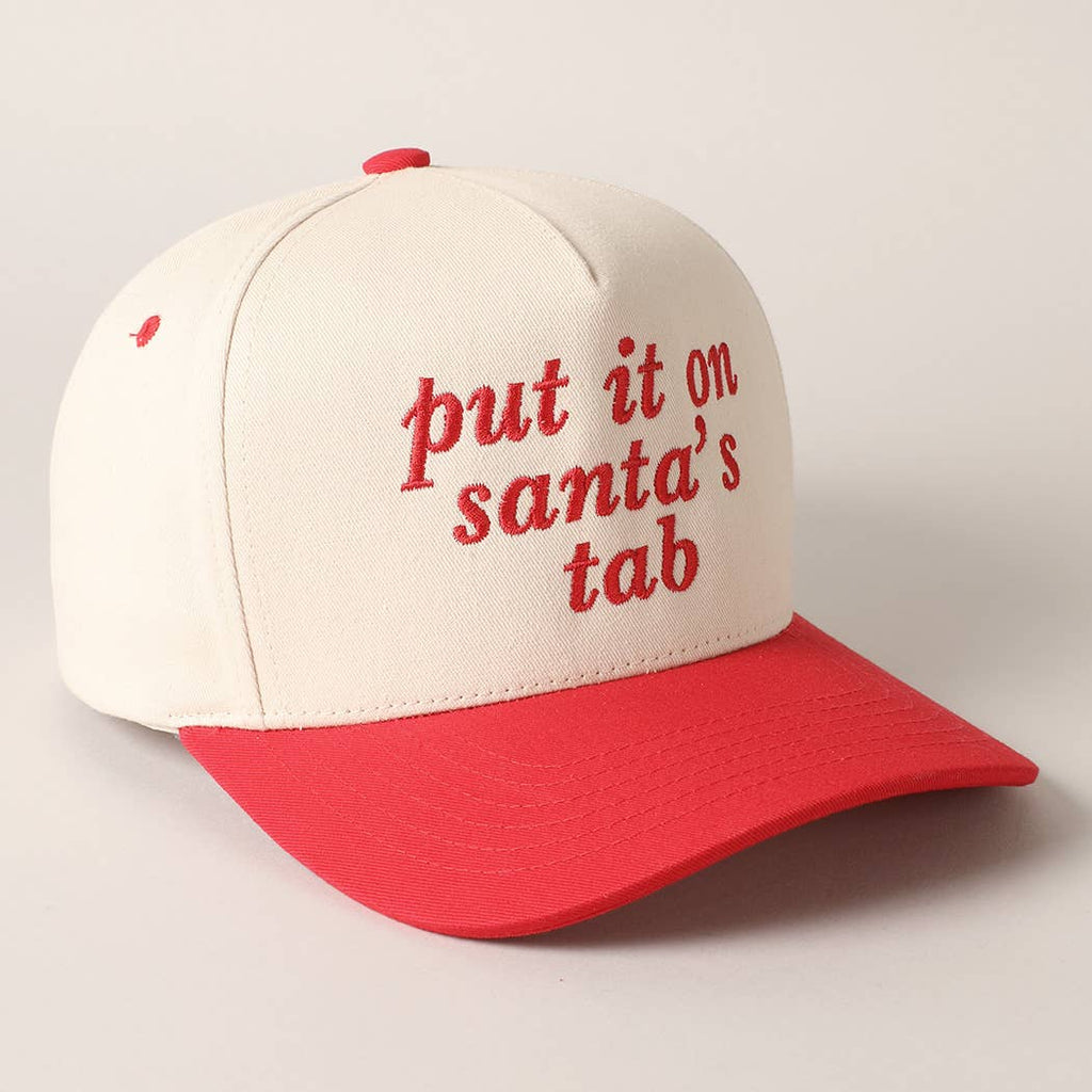 Fashion City Put It On Santa's Tab Text Embroidery Baseball Cap