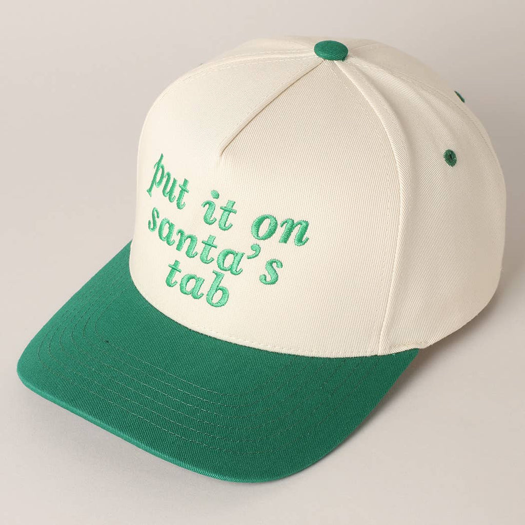 Fashion City Put It On Santa's Tab Text Embroidery Baseball Cap