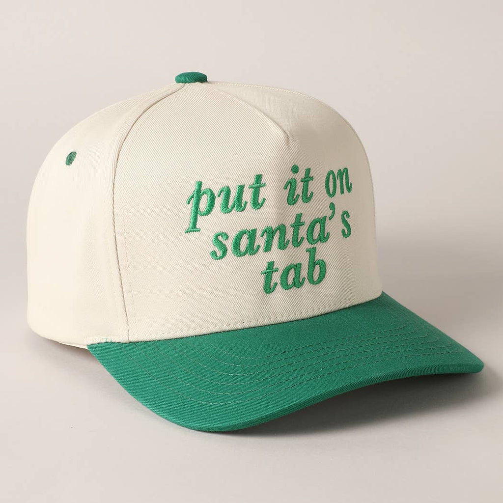 Fashion City Put It On Santa's Tab Text Embroidery Baseball Cap