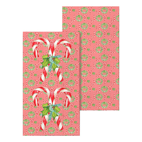 French Graffiti Candy Canes with Greens Guest Towel