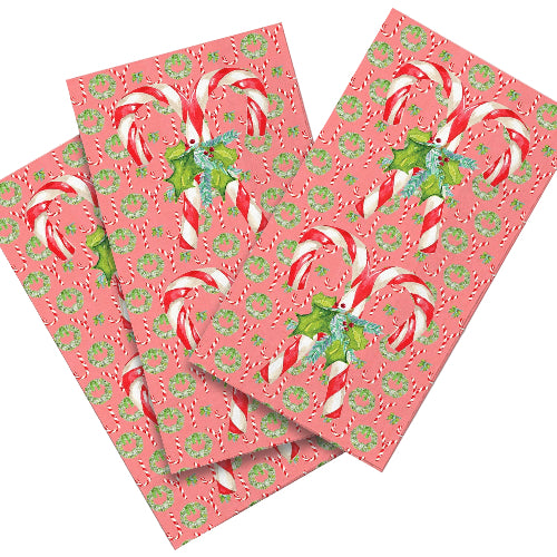 French Graffiti Candy Canes with Greens Guest Towel