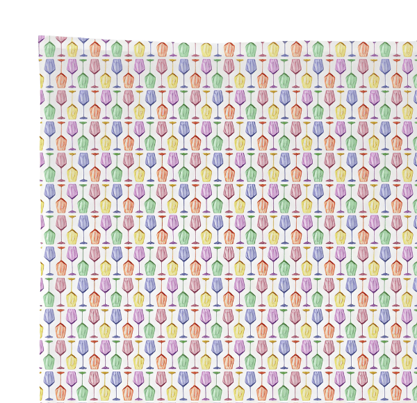 French Graffiti Colorful Wine Glasses Tea Towel