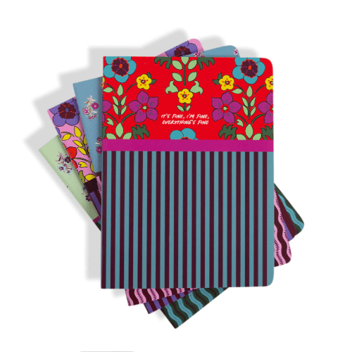 Furbish Paper Floral Stripes Stitched Notebooks