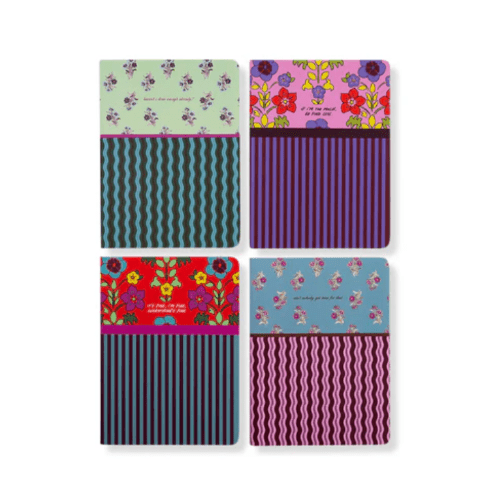 Furbish Paper Floral Stripes Stitched Notebooks