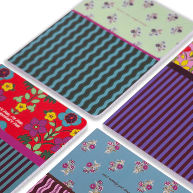 Furbish Paper Floral Stripes Stitched Notebooks