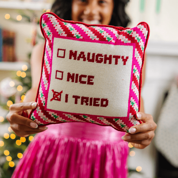 Furbish Home I Tried Needlepoint Pillow