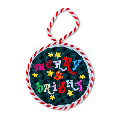 Furbish Christmas Merry and Bright - Needlepoint Ornament