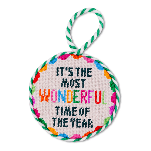 Furbish Christmas Wonderful Time Needlepoint Ornament