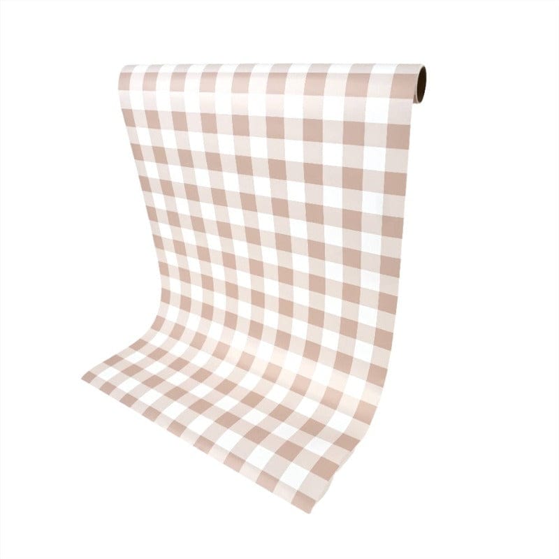 Gatherings by Curated Paperie Tan Gingham Table Runner